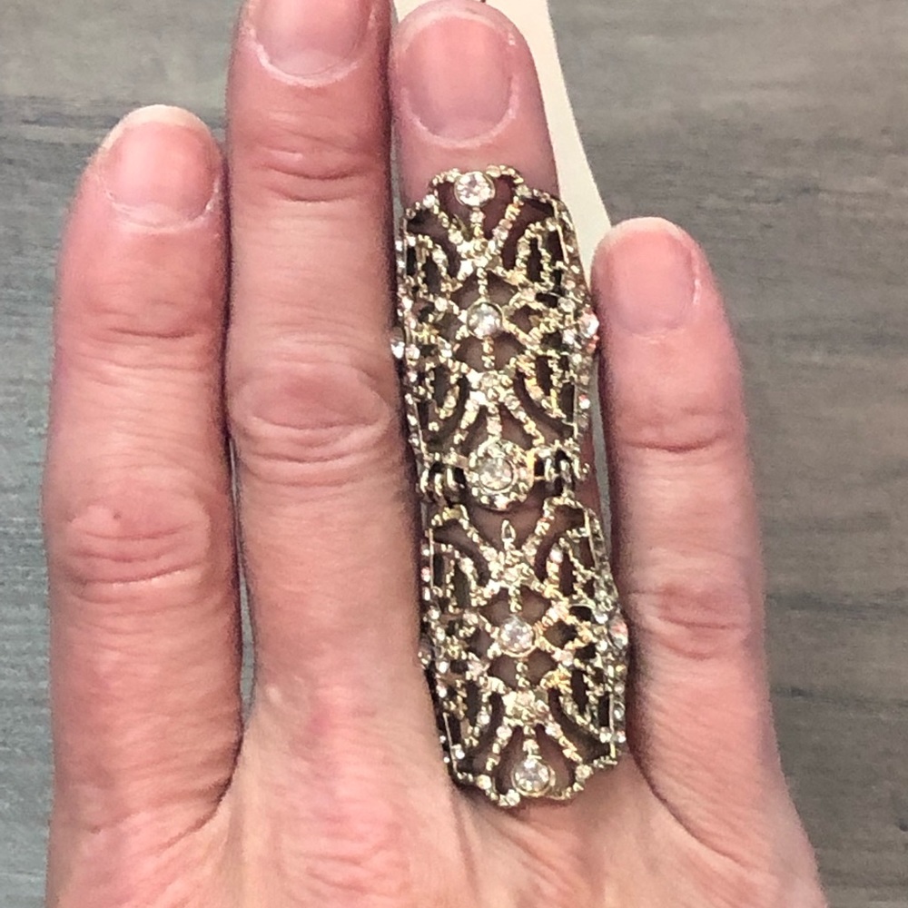 3/$20 New Crimzon Rose gold and crystal statement ring